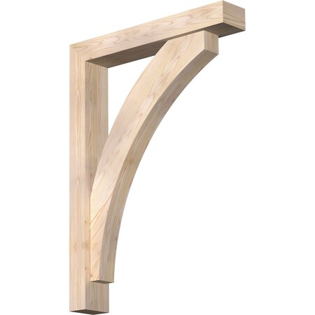 Ekena Millwork Thorton Block Smooth Bracket w/ Offset Brace, Douglas Fir, 5 1/2"W x 32"D x 44"H BKT0604X32X44THR05SDF